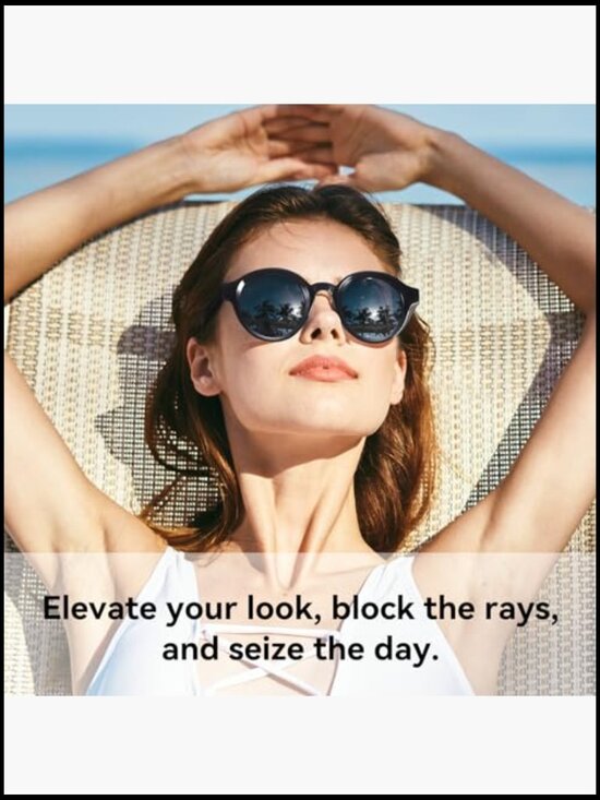 Round Retro Acetate Sunglasses UV Protection Polarized main image 5